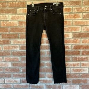 Rag & Bone Dre Capri Jeans Raw Hem Black Size 27